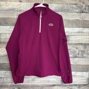 The North Face TNF Apex Jacket Women's 1/4 Zip Soft Shell Pockets Pink Medium